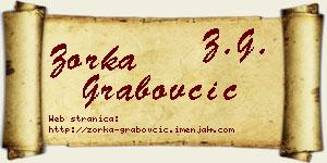 Zorka Grabovčić vizit kartica